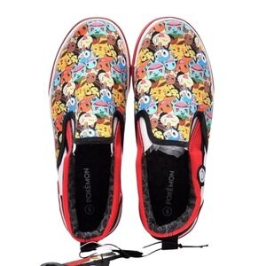 Kids Pokemon Slip On Shoes Pikachu Charmander Squirtle Bulbasaur All Over Print